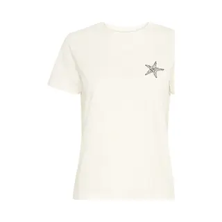 Ichi T-shirt Ihcamino Ss27 20123353 204714 Cloud Dancer W Black Dames Maat - Xl