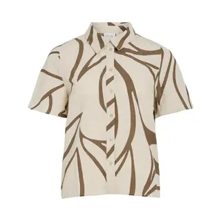 Vila Blouse Viprisilla S/s Shirt 14114770 Cub/flower Dames Maat - W38