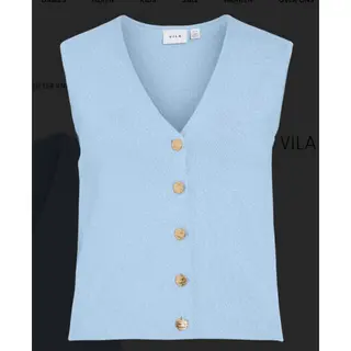 Vila - Vicharvi S/L Button Glitter Knit Vest - Dames - Tank Tops