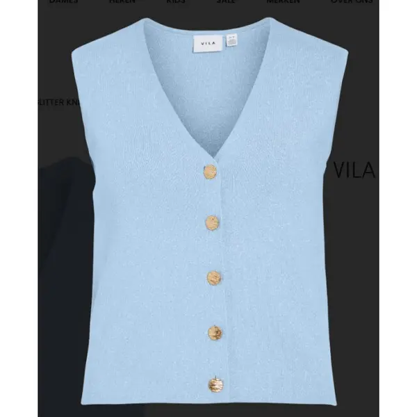 Vila - Vicharvi S/L Button Glitter Knit Vest - Dames - Tank Tops thumbnail