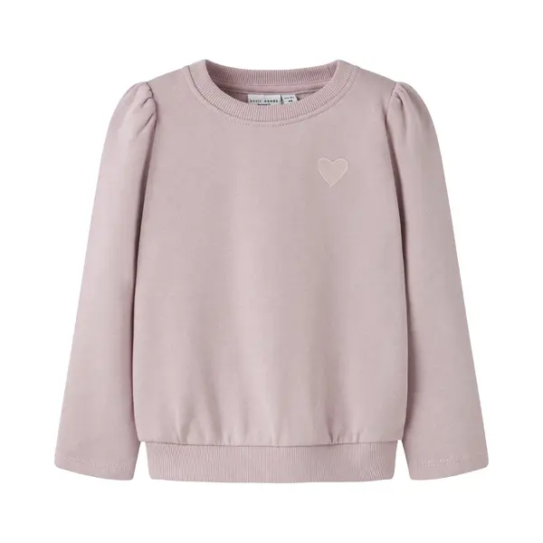 Name It Mini Meisjes Trui Vima Burnished Lilac Heart Embroidery Regular Fit thumbnail