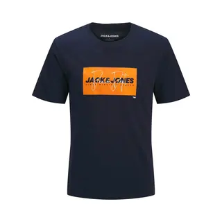 Jack & Jones Junior Shirt 'Jjcole' Navy / Oranje / Wit
