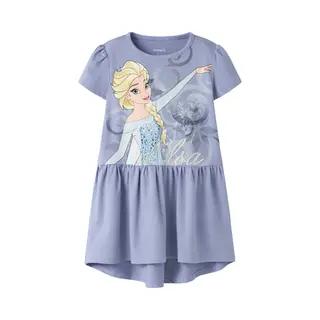 Name It Jurk 'Nmfmomsa Frozen' Nude / Pastelblauw / Lichtlila / Zilver