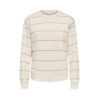 Jacqueline De Yong Trui Jdyparis L/s Emb Sweat Jrs Noos 15221015 Whitecap Gray/gold Stripes Dames Maat - L
