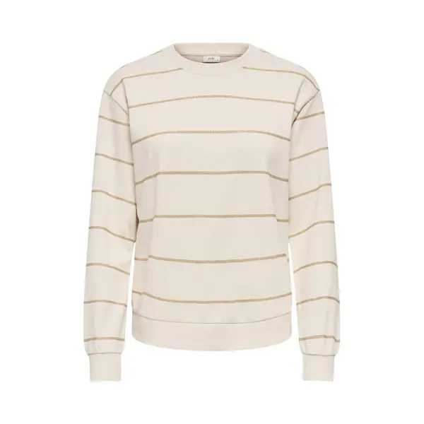 Jacqueline De Yong Trui Jdyparis L/s Emb Sweat Jrs Noos 15221015 Whitecap Gray/gold Stripes Dames Maat - L thumbnail