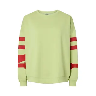 Pieces Trui Pcfany Ls O-neck Oversized Sweat Jr 17164992 Celery Green/ London Dames Maat - S