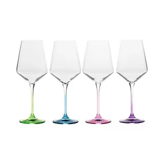 Krosno - Weißweingläser 4 | Set Mit 4 Gläsern | Hochzeitsgeschenk | Kristallglas | Bleifreies Glas | Langlebig | Kratzfest | Eine Idee Für Ein
