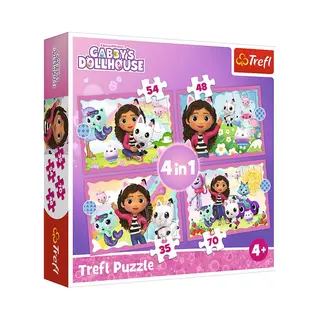 Trefl - Puzzles - "4in1" - Gabby's adventures / Universal Gabby's Dollhouse