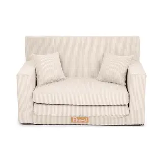 Flumi Personalised Kids Sofa Bed + Child's Name, Toddler Fald Out Sofa, Foam Play Couch, Baby Couch (corduroy Beige)
