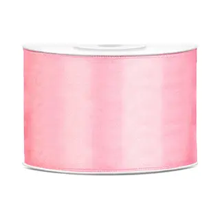 Partydeco Satijn Lint 50mm Roze (25m)