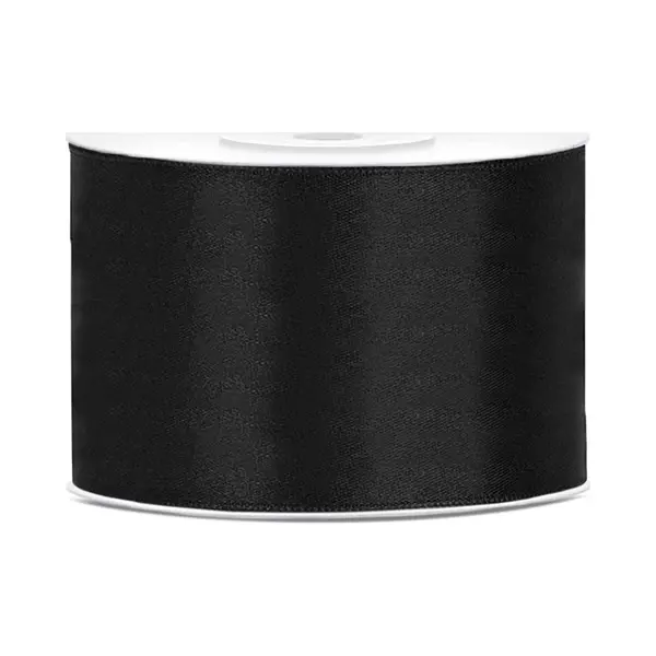 PartyDeco Satinband Schwarz, 50 Mm, 25 M thumbnail