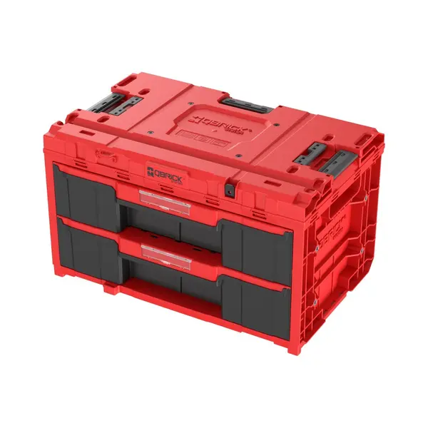 One Drawer 2 Toolbox 2.0 Red Ultra Hd Custom Werkzeugbox 587 X 380 X 340 Mm 29 L Mit Zwei Schubladen - Qbrick System thumbnail