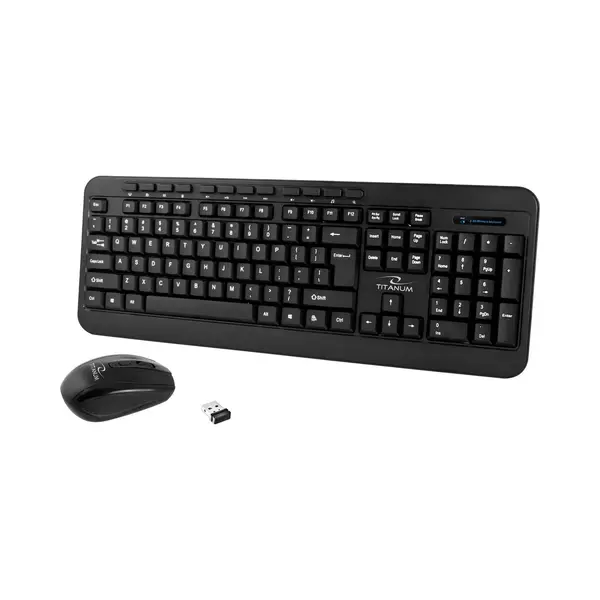 Titanum + Mouse Titanium (Usa, Kabelgebunden), Tastatur, Schwarz thumbnail