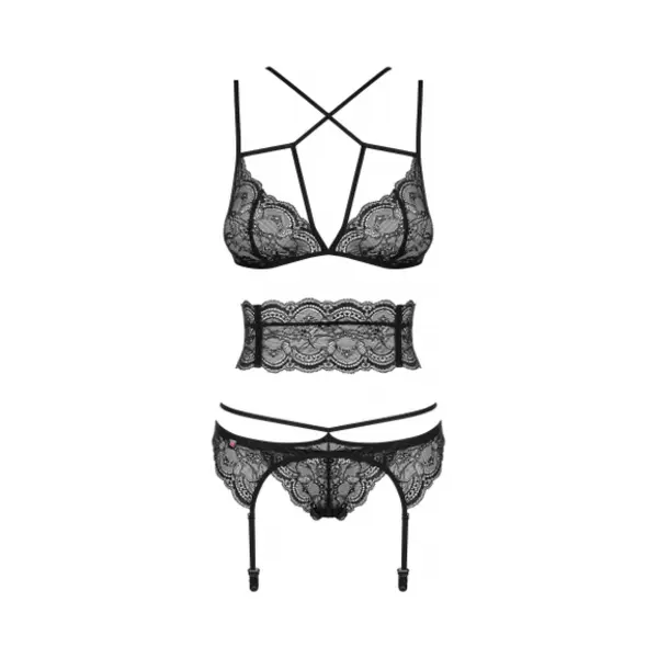 Obsessive Frivolla Lingerieset Zwart Elastaan, Polyamide thumbnail
