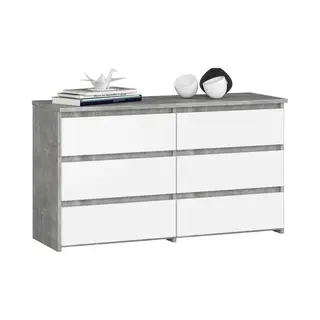 Ladekast CL100 Met 6 Lades / Akord Furniture Factory / Beton Grijs - Wit / 100 X 57 X 35 Cm