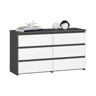 Ladekast CL100 Met 6 Lades / Akord Furniture Factory / Grafietgrijs - Wit / 100 X 57 X 35 Cm