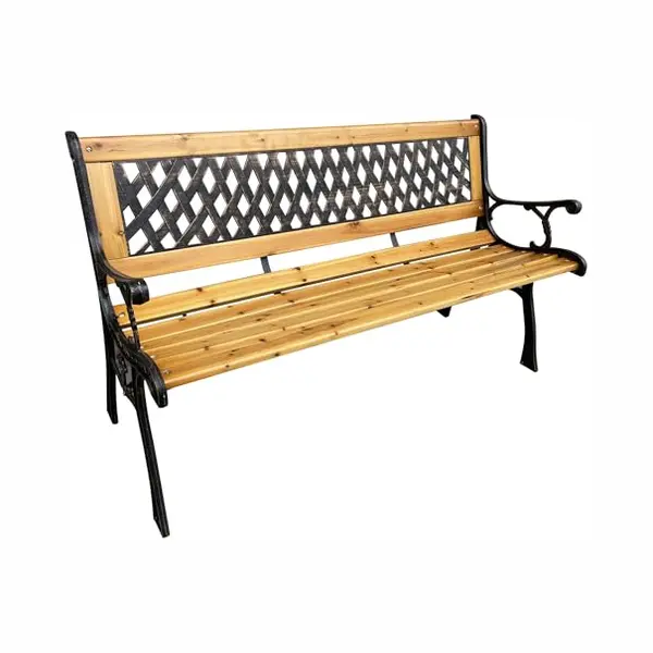 Akord - Gartenbank Schwarz Mirt Mit Lackiertem Holz Und Gusseisernen Beinen Breite 127 Cm thumbnail