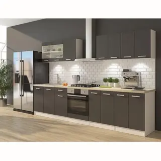 Andere Ultra Complete Keuken Met Ovenkast En Werkblad Inbegrepen L 300 Cm - Matgrijs
