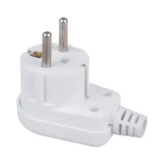 Maclean MCE330 Schutzkontaktstecker Uni-Schuko Winkelstecker Mit Erdung Unischuko Uni Schukostecker 16A 250V Kunststoff Weiß