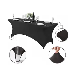 Green Blue GB372 Stretch Husse Stretch-Tischdecke Tishcover Spandex Für Rechteckige Tische Kompatibel Mit GB370 Klapptisch 180x75x74cm (1, Schwarz)