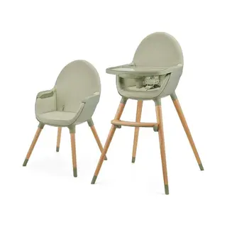 Kinderkraft Hochstuhl FINI2 2 In 1, Kinderhochstuhl, Babystuhl, Kombihochstuhl, Beine Aus Holz, Sicherheitsgurte, Fußstütze, Doppeltablett, Ab 6