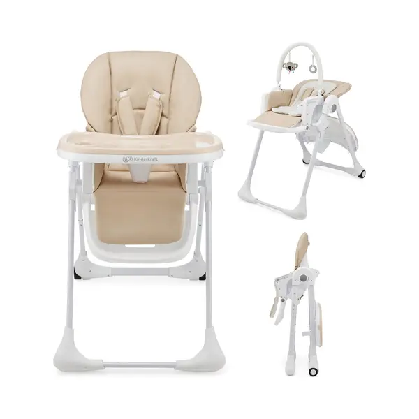 Kinderkraft Tummie Hochstuhl 2 In 1, Kinderhochstuhl, Babystuhl, Kombihochstuhl, Ab Den Ersten Lebensmonaten, Fußstütze, Halbliegende Position, thumbnail