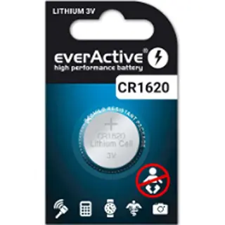 1x EverActive CR1620 Mini Lithium Batterij