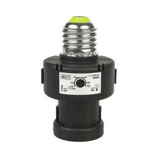 Maclean MCE21B E27 Lampenfassung Adapter Mit Dämmerungssensor | Max. 100W Leistung | Schwarz | Automatische Dämmerungserkennung Für Komfortable