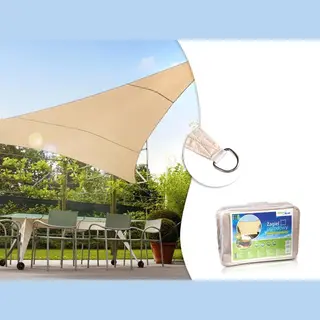 GreenBlue Zonnezeil Schaduwdoek Grrenblue Driehoek 3.6m Cream