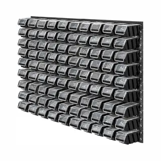 Werkstattwandregal, Wandplatten, 116 X 78 Cm, Schwarz, 90 Tlg. - Kadax