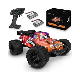 Overmax X-Strike Ferngesteuertes Rc Auto 1, 16, 30 Km/h, 4WD Offroad Monster Truck, 100 M Reichweite, 2×1500 MAh Akkus, Led-Beleuchtung,