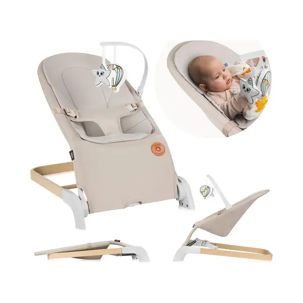 Lionelo Babywippe Lilac, Flach Klappbar/Bambus-Kissen/Hypoallergen/3-Punkt-Gurt thumbnail