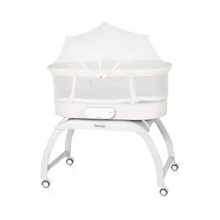 Lionelo Coral - Babybedje - Schommelfunctie - Ingebouwde Weegschaal - 5 Schommelsnelheden - Wit