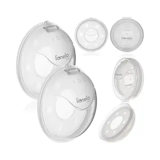 Lionelo Milky Plus Milchauffangschalen Bpa-frei Silikon 2 Stück Mit Etui Einfach Zu Reinigen Diskret Bequem Wiederverwendbare Milch Auffangschale