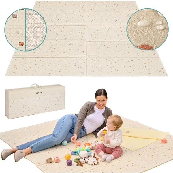 Lionelo Zora Baby Play Mat For Crawling, Foldable, Foam 180 X 201 X 1.5 Cm, Thick, Free From Harmful Substances, Double-Sided, Non-Slip Rug For thumbnail