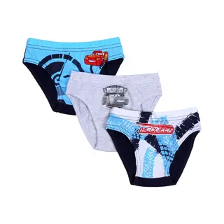 Disney 3x Blauw, Marineblauw En Grijs Jongensondergoed Auta
