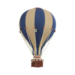 Super Balloon Decoratieve Luchtballon | Kinderkamer Decoratie | Luchtballon Mobiel Babykamer | Navy/Beige Small