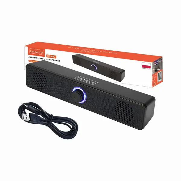 Mini Soundbar - Zenwire - Bt-S057 - Aux-Usb 3.0/2.0 - Mini Jack 3, 5 Mm - Speaker - Soundbar Voor Tv - Subwoofer - Compatibel Met Windows, Mac, thumbnail