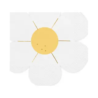 PartyDeco SPK36 papieren servetten Papier Wit, Geel 12 stuk(s)