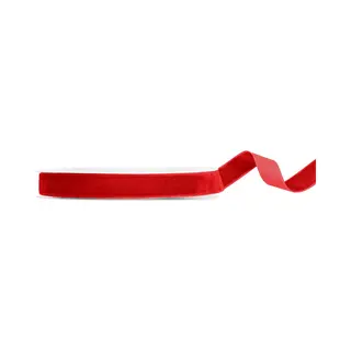 PartyDeco Fluwelen Decolint Rood, 15mm Breed - Rol 10 Meter - Velours Lint - Velvet Lint