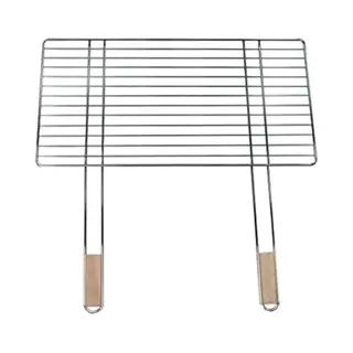 Master Part&Grill Grillrooster 68x40cm Met 2 Houten Handvatten, Verchroomd Staal Grillrooster Grillopzet Vervangend Rooster