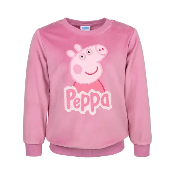 Peppa Pig - Roze Velours Sweatshirt Voor Meisjes / 116 thumbnail