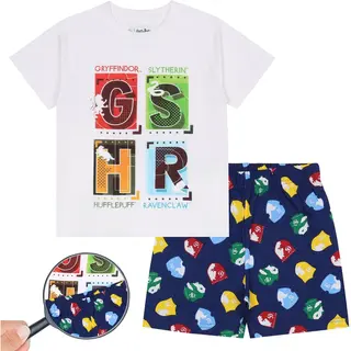 sarcia.eu Harry Potter - Jongenspyjama Met Korte Mouwen, Witte En Marineblauwe Zomerpyjama