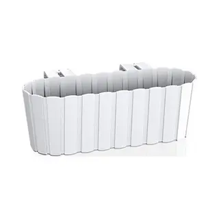 Prosperplast Balkon Plantenbak/bloembak - Met Haken - Kunststof - Rechthoekige - Wit - 38 Cm - Tuin/balkon Decoraties