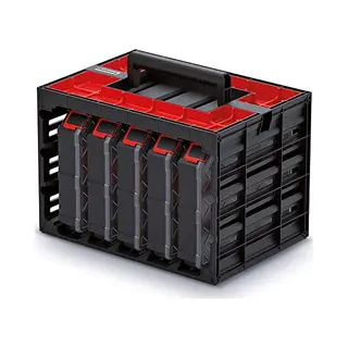 Kistenberg Sortimentskasten Set Werkzeugkoffer Sortierbox Kleinteilemagazin (inklusive 5x Sortimentskästen Mit Einsatz - Boxen, Komfortabler Griff,