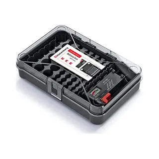 Kistenberg Batterie Aufbewahrungsbox Kbbt Organizer Inkl. Batterietester Akkutester Batterieprüfgerät Bt-168, 85x Steckplätze Aa, Aaa, C, D, 9V