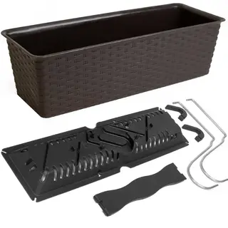 Deuba® Balkonkasten Ratolla Umbra 49x16x17, 5cm Bewässerungssystem