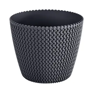 Prosperplast Plantenpot/bloempot Splofy - Antraciet - Kunststof - D13 X H11 Cm - Binnen/buiten - Stijlvol
