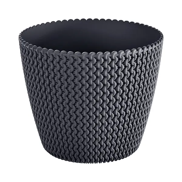 Prosperplast Plantenpot/bloempot Splofy - Antraciet - Kunststof - D13 X H11 Cm - Binnen/buiten - Stijlvol thumbnail