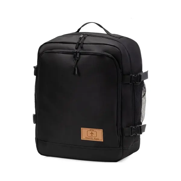 Ferocity - Handige Rugzak Voor Op Reis 40x25x20 Cm Multifunctioneel - Handbagage Koffer - Polyester - Zwarte Reis thumbnail